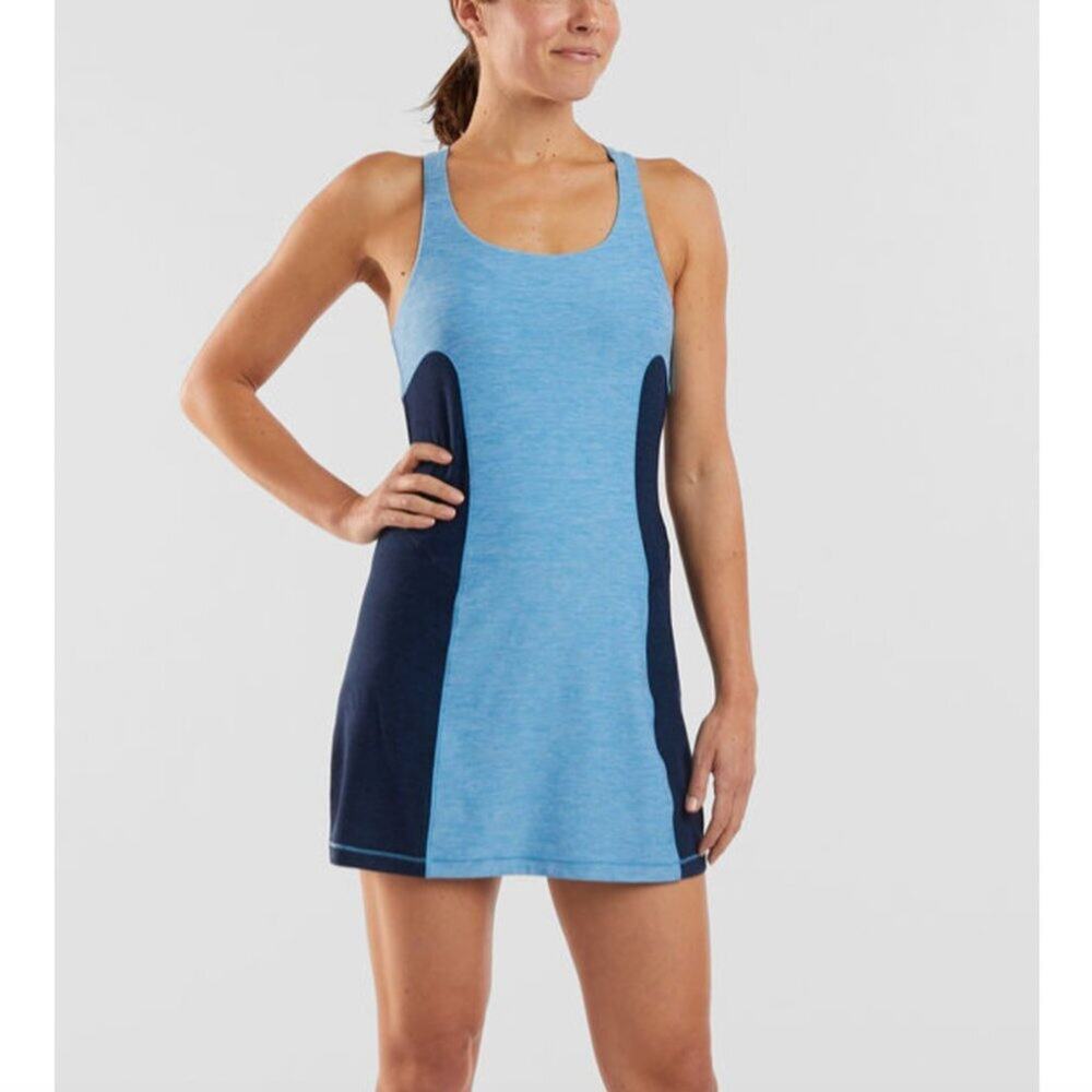 Title Nine Double Down Blue Workout Dress
